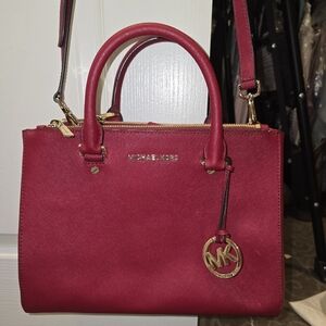Michael Kors Medium Sutton Red Saffiano Leather Women's Bag